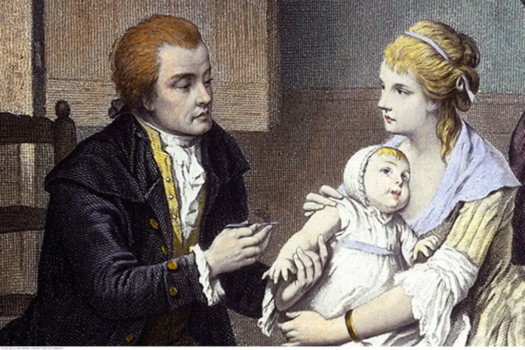Edward Jenner primera vacunación viruela ilustración histórica