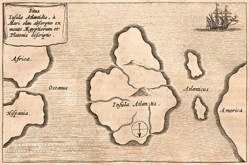 Mapa antiguo de la Atlántida